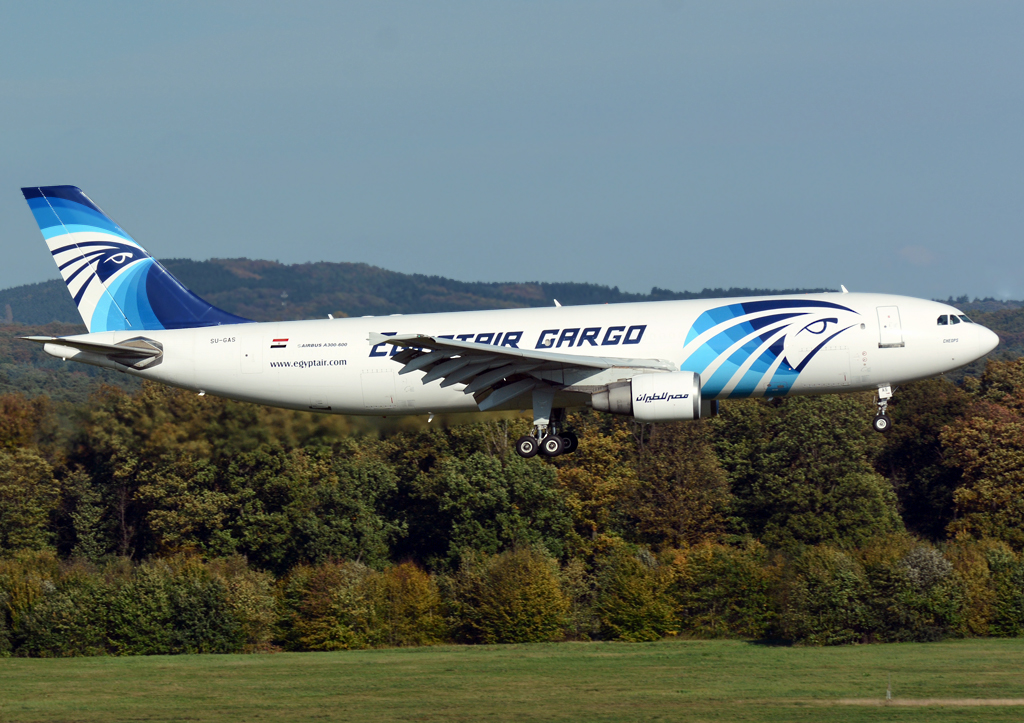 A 300-600 Egyptair Cargo SU-GAS, short final at CGN - 19.10.2014