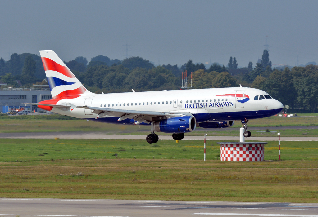 A 319-131 British Airways G-EUPK, kurz vor Landung in DUS - 04.09.2014