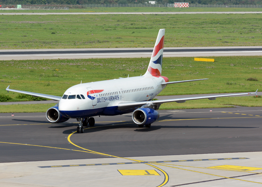 A 319-131 British Airways G-EUPK taxy at DUS - 04.09.2014