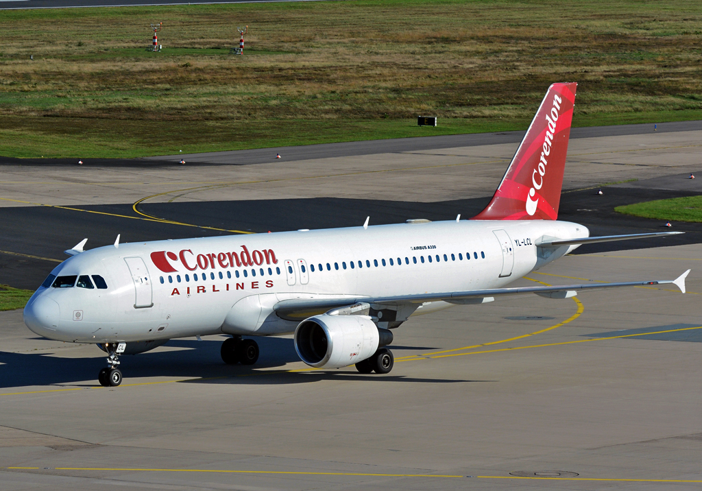 A 320-214 Corendon-Airlines, YL-LCL, taxy at CGN - 19.10.2014