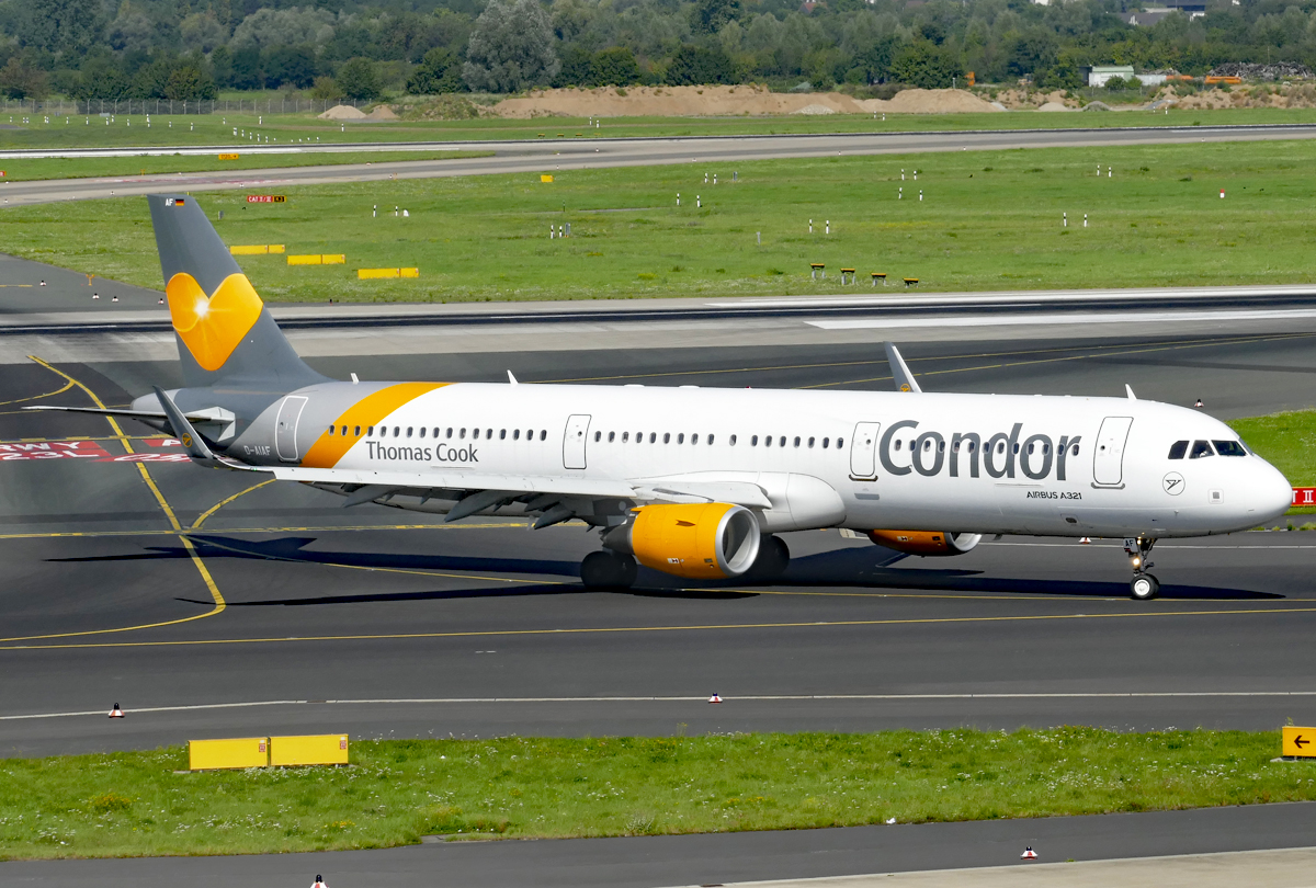A 321-211 Condor/Thomas Cook, D-AIAF, taxy in DUS - 29.08.2017