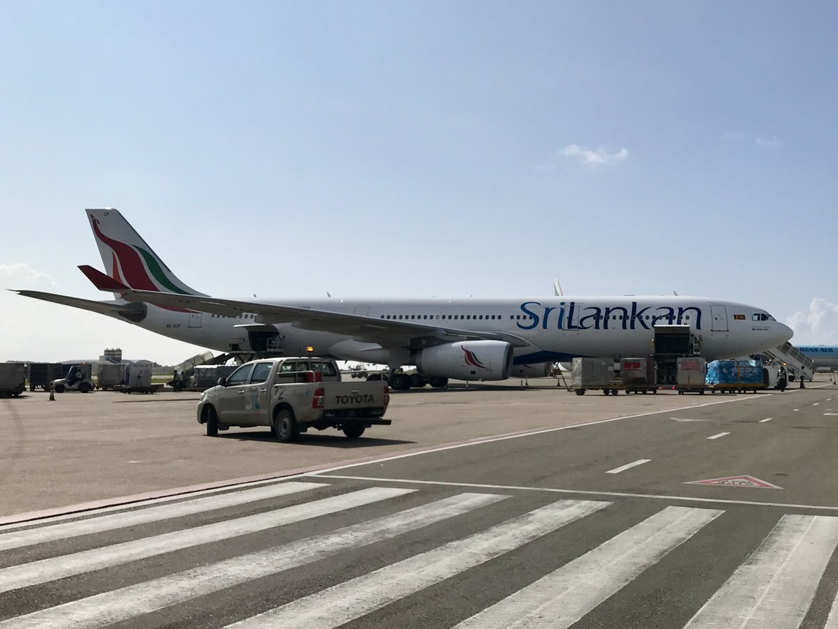 A330-343 4R-ALP der SirLankan Airlines am 18.11.18 auf dem Flugplatz von Male.