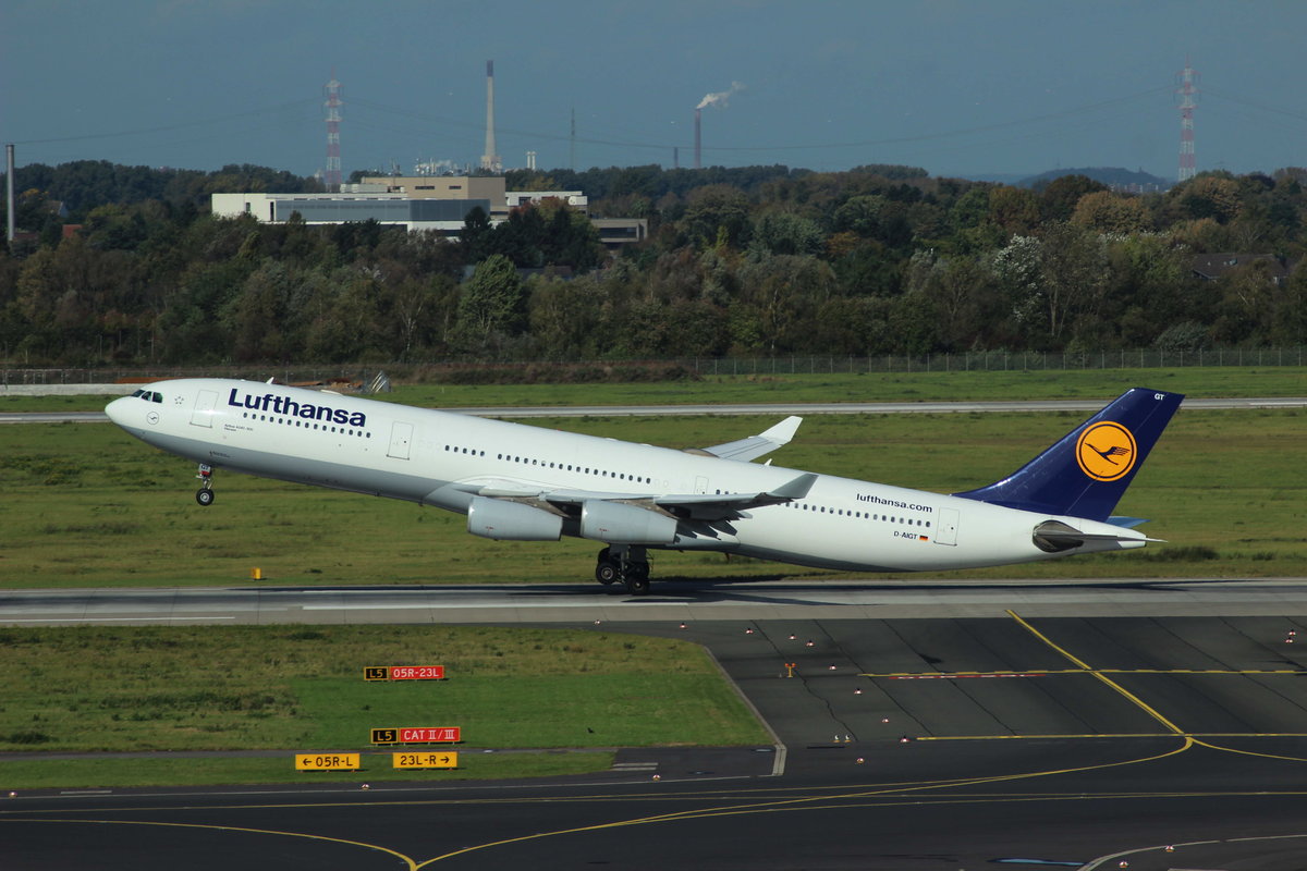 A340-300, D-AIGT, Lufthansa, Düsseldorf, 10.10.2014