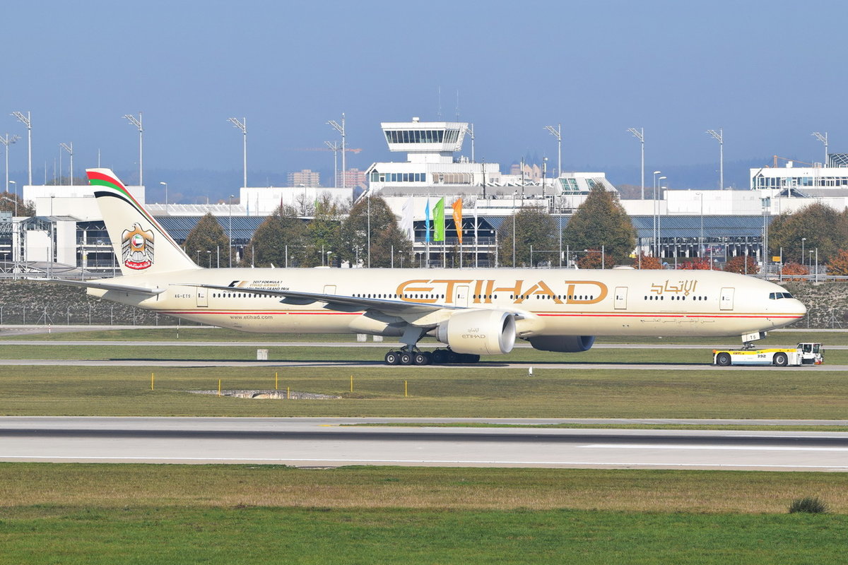 A6-ETS Etihad Airways Boeing 777-3FX(ER) , 13.10.2018 , MUC