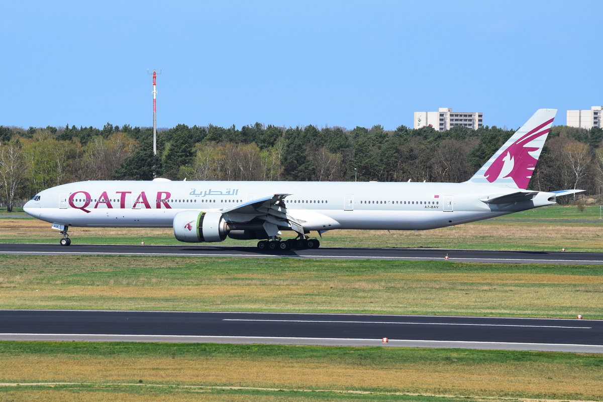 A7-BAV Qatar Airways Boeing 777-3DZ(ER) , TXL , 17.04.2018