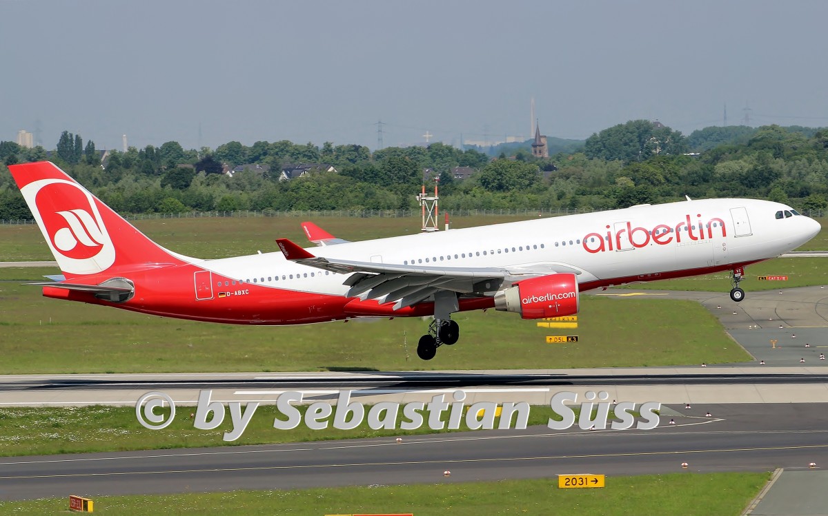 AB A330-223 D-ABXC is comming inbound from Palma de Mallorca here at DUS. 17.7.14