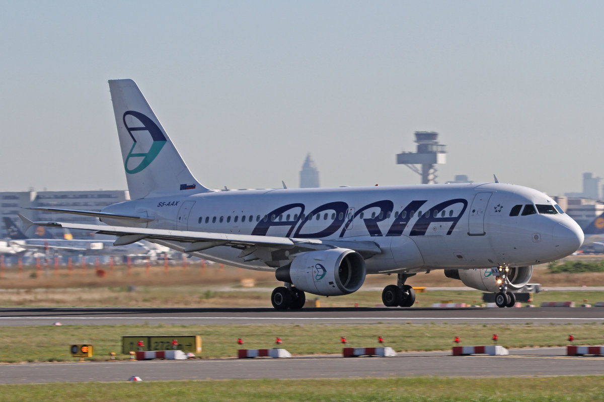 Adria Airways (JP-ADR), S5-AAX, Airbus, A 319-111, 24.08.2016, FRA-EDDF, Frankfurt, Germany