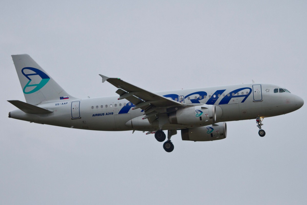 Adria Airways (JP/ADR), S5-AAP, Airbus, A 319-132, 17.04.2015, FRA-EDDL, Frankfurt, Germany