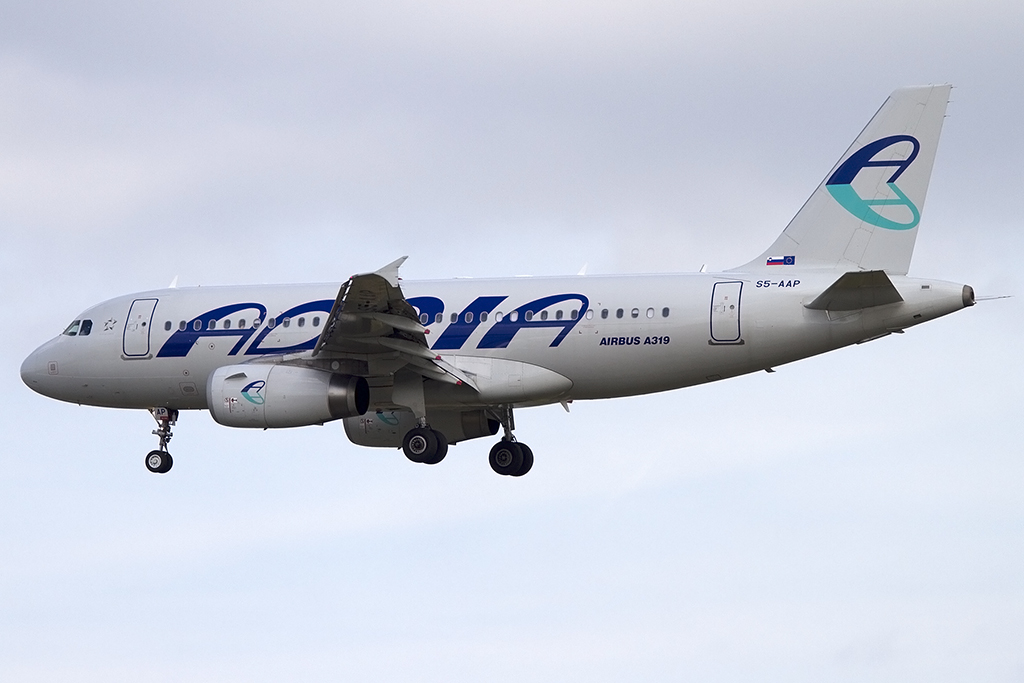 Adria Airways, S5-AAP, Airbus, A319-132, 21.06.2014, FRA, Frankfurt, Germany 




