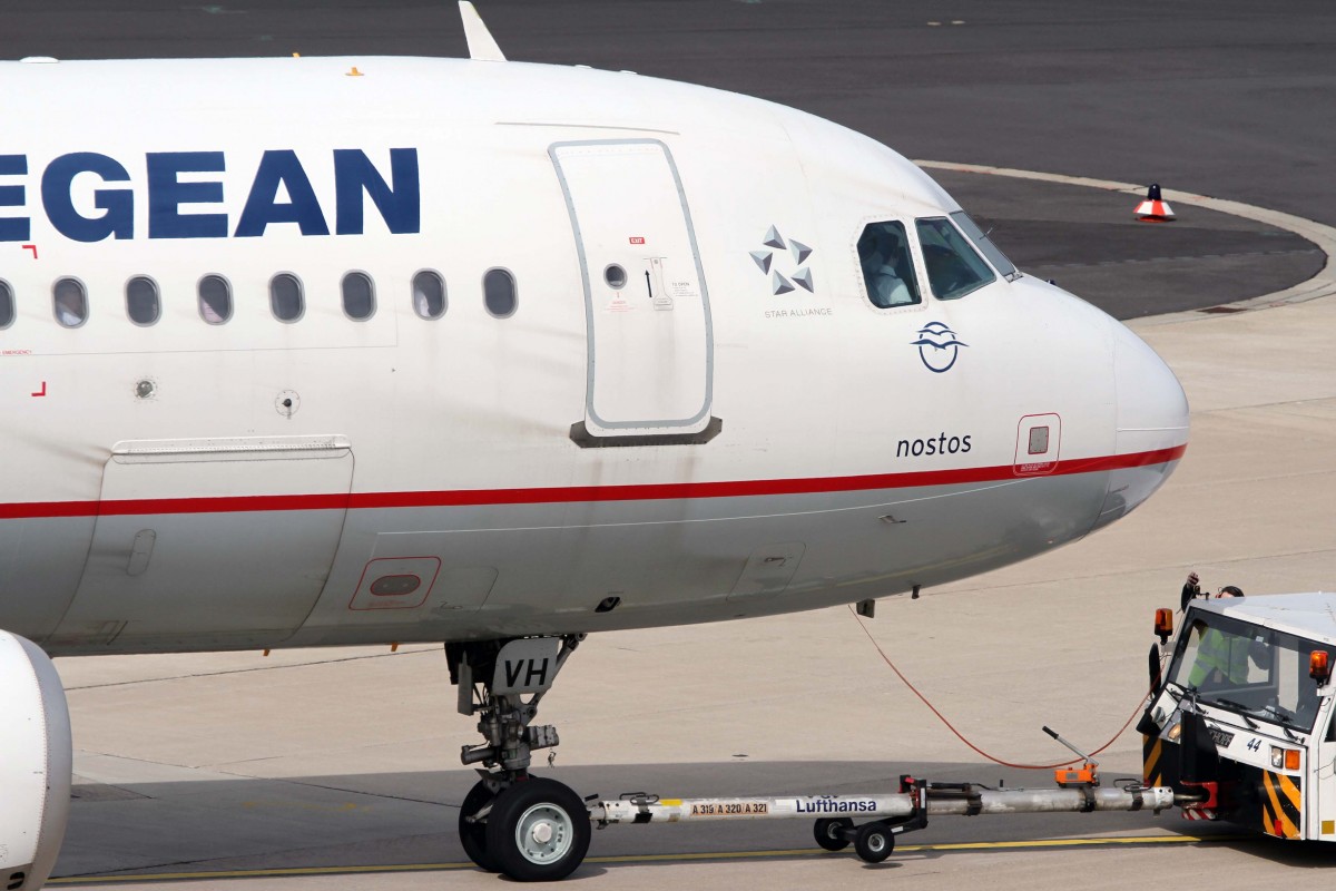 Aegean (A3/AEE), SX-DVH  Nostos , Airbus, A 320-232 (Bug/Nose), 03.04.2015, DUS-EDDL, Düsseldorf, Germany