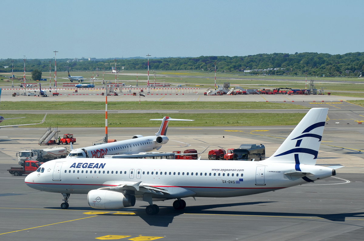 Aegean Airbus A320 SX-DVS am Airbort Hamburg Helmut Schmidt aufgenommen am 21.05.18