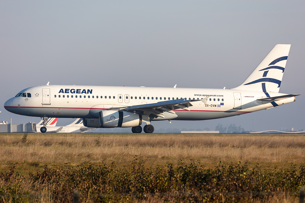 Aegean Airlines, FSX-DVM, Airbus, A320-232, 10.10.2021, CDG, Paris, France