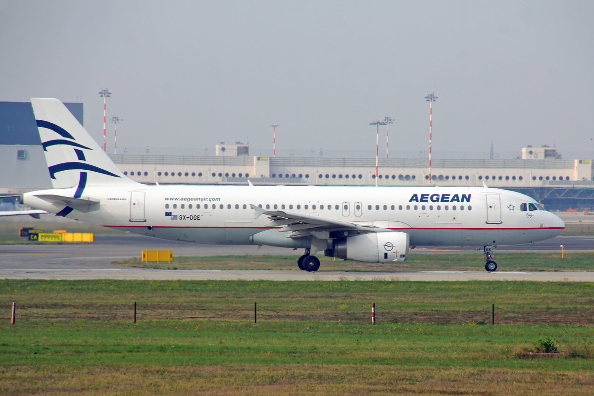 Aegean Airlines, SX-DGE, Airbus A320-232, msn: 3990, 16.Oktober 2018, MXP Milano-Malpensa, Italy.