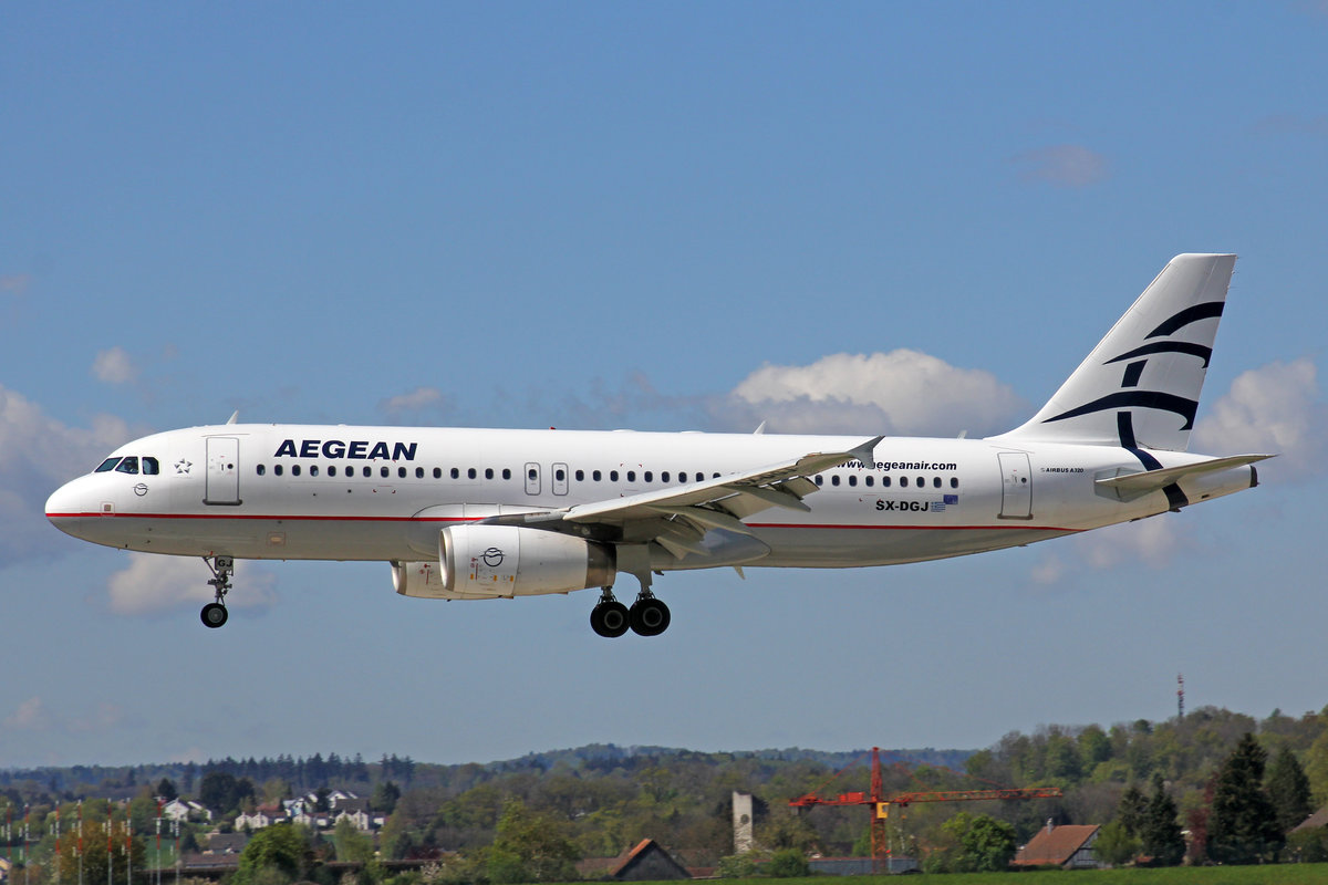 Aegean Airlines, SX-DGJ, Airbus A320-232, 28.April 2016, ZRH Zürich, Switzerland.