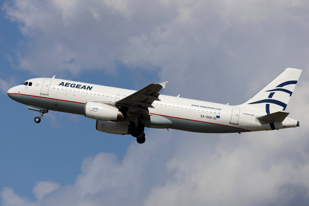 Aegean Airlines, SX-DGK, Airbus, A 320-232, DUS-EDDL, Düsseldorf, 21.08.2019, Germany 