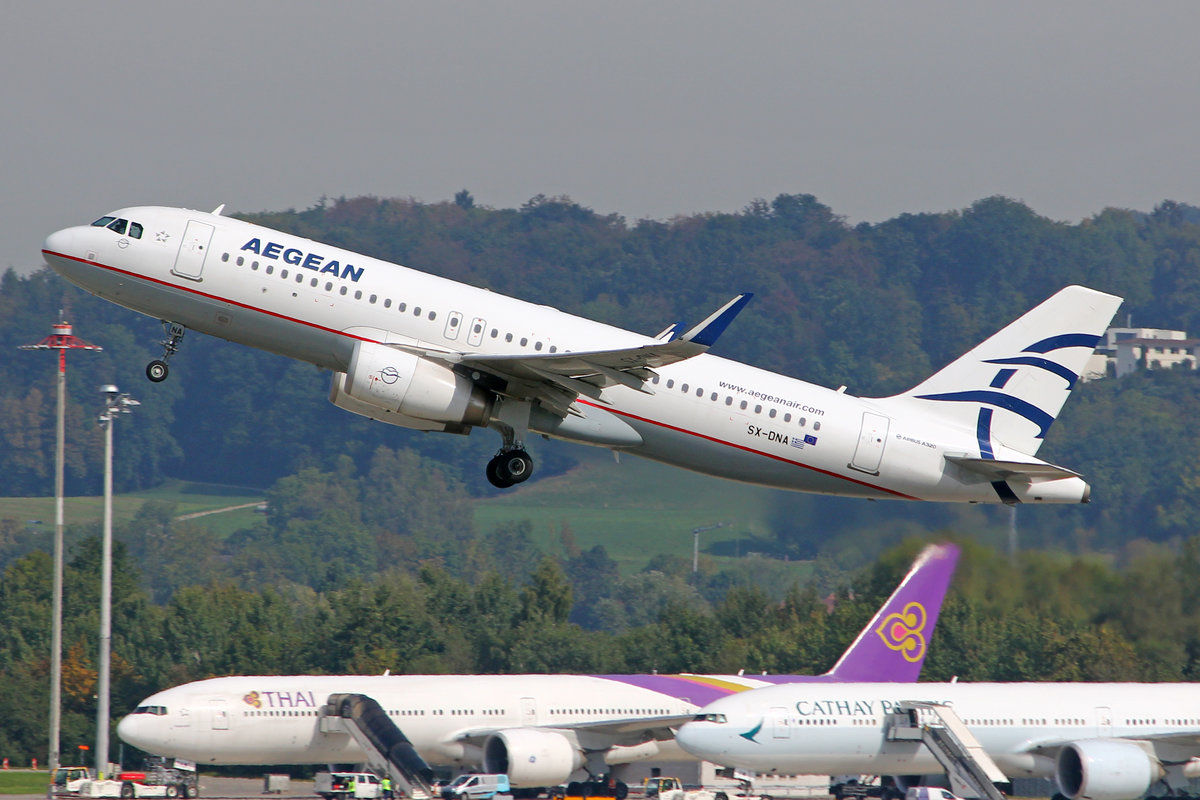 Aegean Airlines, SX-DNA, Airbus A320-232, msn: 6655, 10.September 2018, ZRH Zürich, Switzerland.