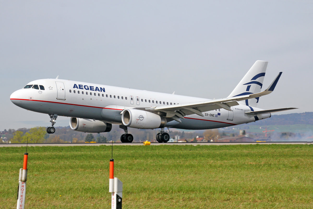 Aegean Airlines, SX-DNE, Airbus A320-232, msn: 7014,  14.April 2018, ZRH Zürich, Switzerland.