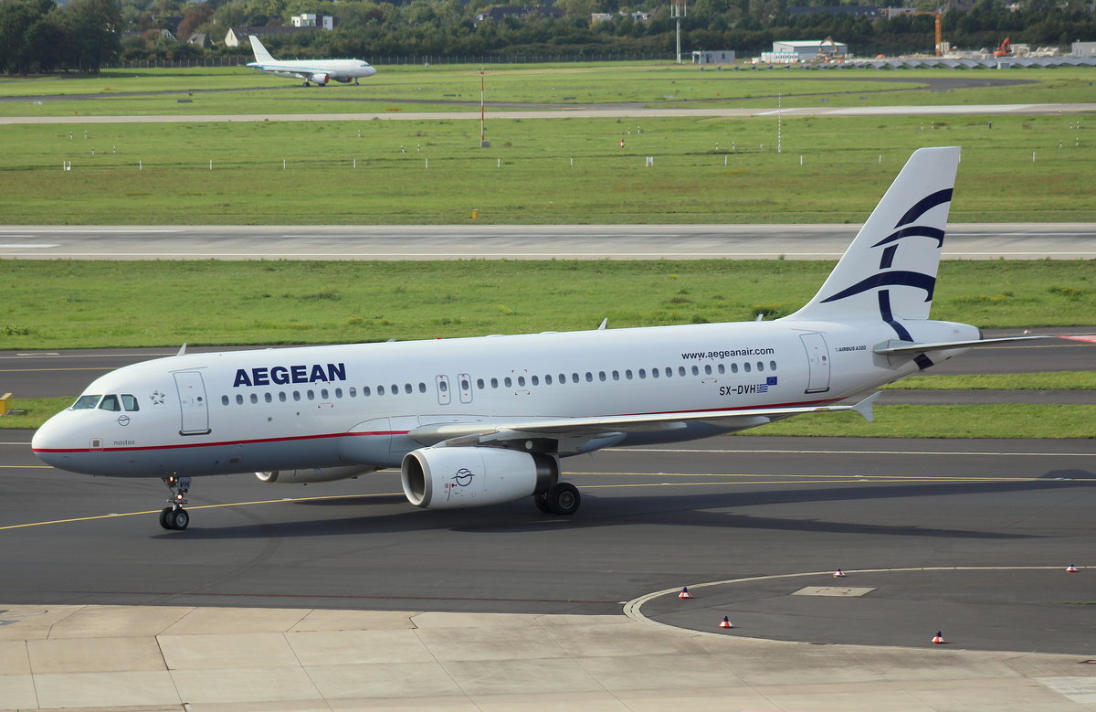 Aegean Airlines, SX-DVH, MSN 3066, Airbus A 320-232, 11.09.2017, DUS-EDDL, Düsseldorf, Germany (Name: Nostos) 