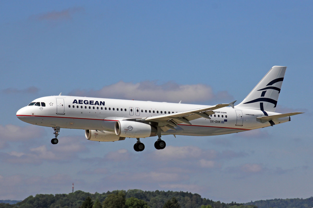 Aegean Airlines, SX-DVK, Airbus A320-232, 7.August 2017, ZRH Zürich, Switzerland.