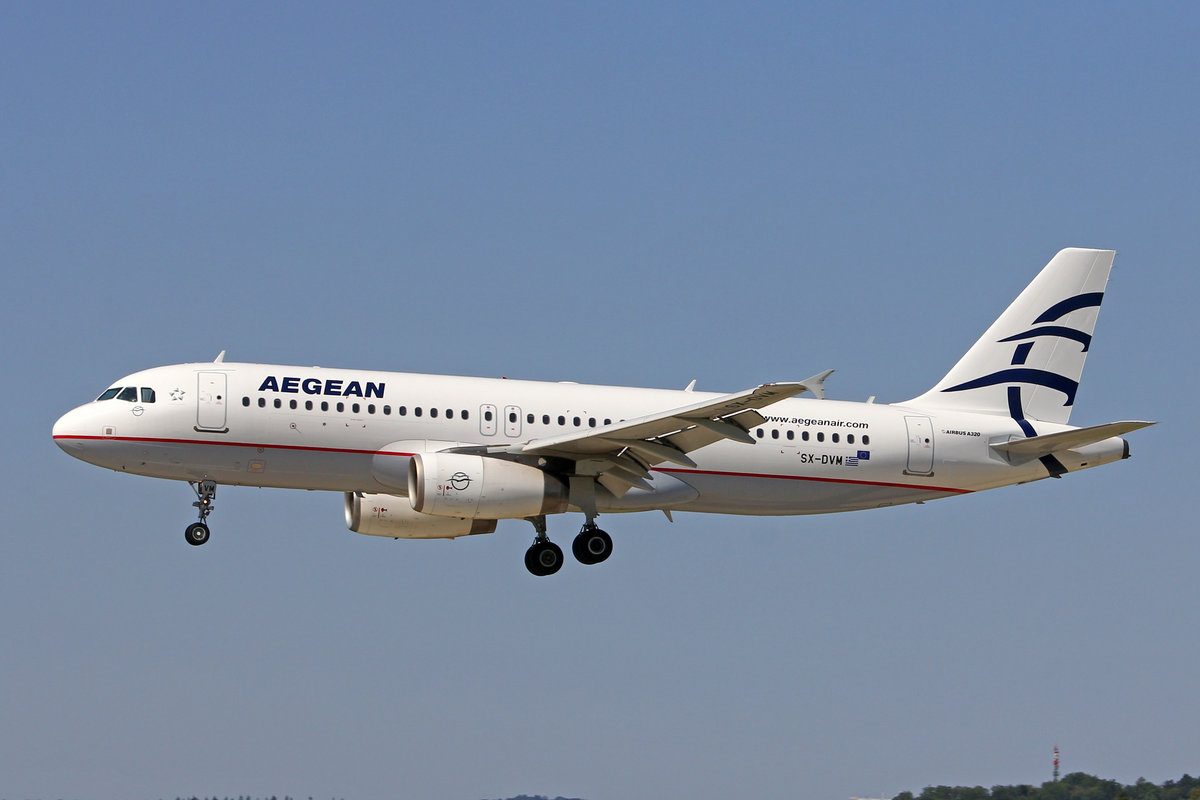 Aegean Airlines, SX-DVM, Airbus A320-232, msn: 3439, 09.Juli 2018, ZRH Zürich, Switzerland.