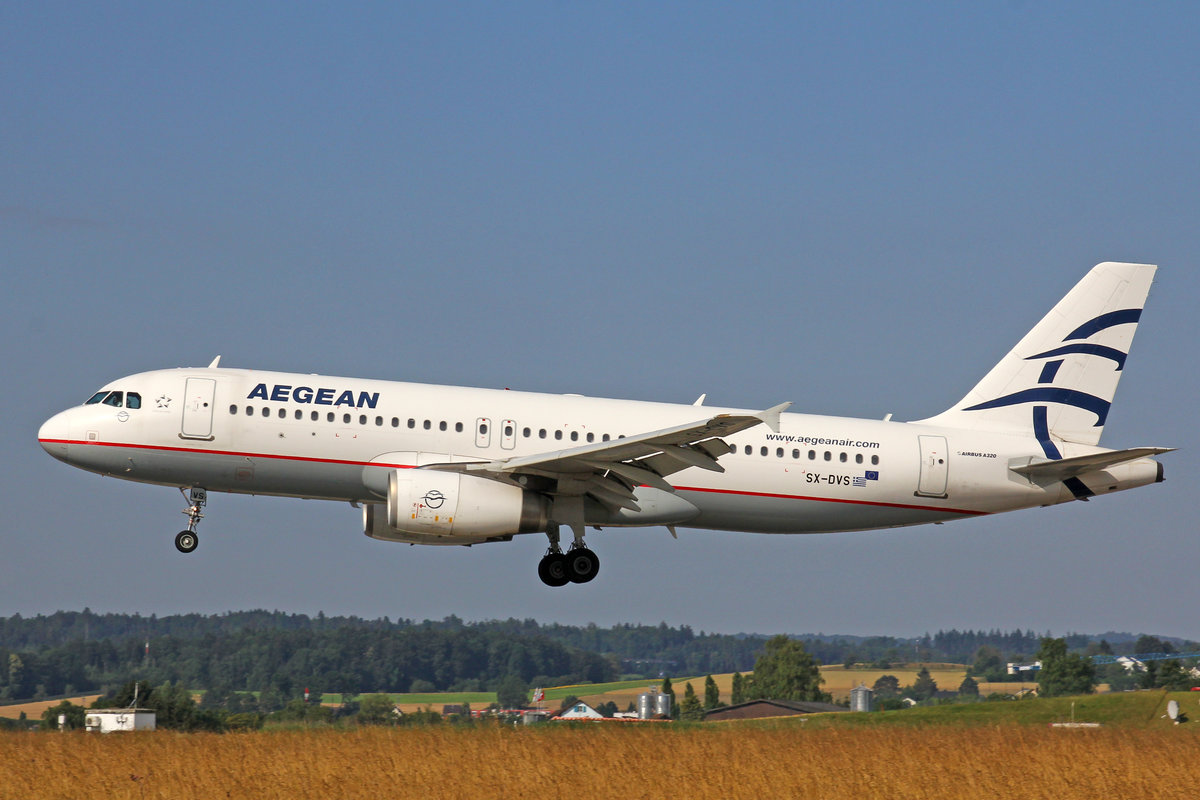 Aegean Airlines, SX-DVS, Airbus A320-232, 09.Juli 2016, ZRH Zürich, Switzerland.