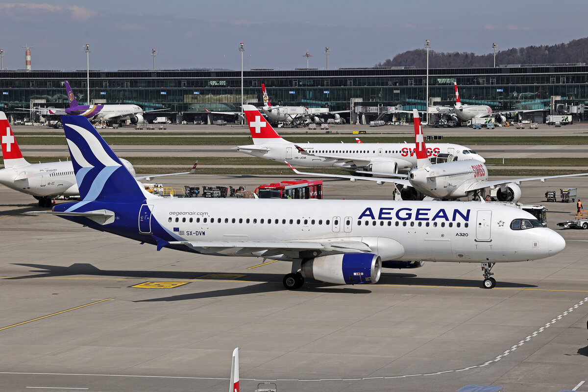 Aegean Airlines, SX-DVW, Airbus A320-232, msn: 3785,  Nikos Kazantzakis , 03.April 2026, ZRH Zürich, Switzerland.