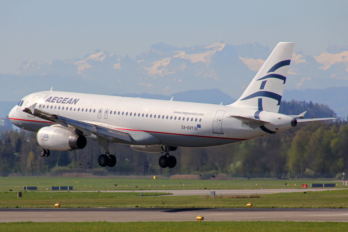 Aegean Airlines, SX-DVY, Airbus A320-232, msn: 3850, 18.April 2022, ZRH Zürich, Switzerland.