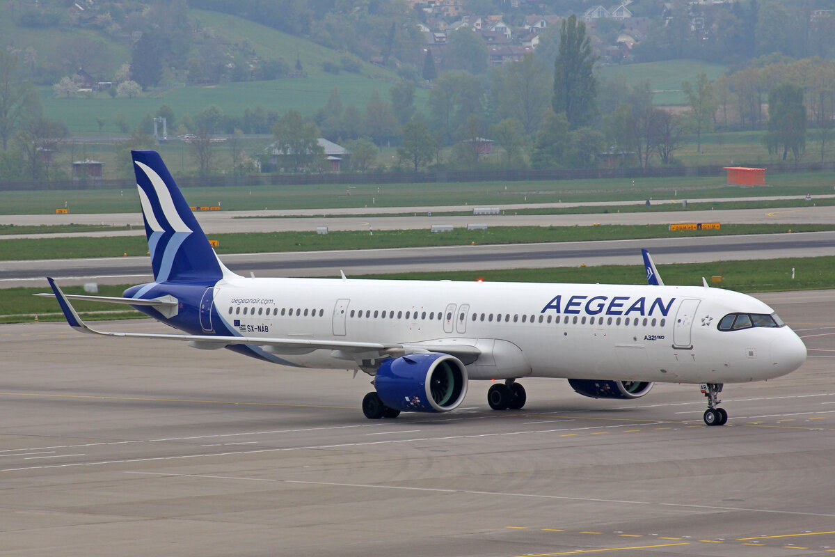 Aegean Airlines, SX-NAB, Airbus A321-271NX, msn: 9575, 23.April 2022, ZRH Zürich, Switzerland.