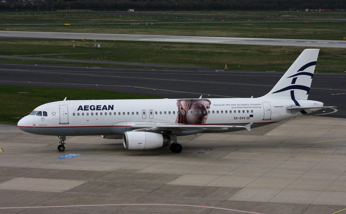 Aegean Airlines,SX-DVV,(c/n 3773),Airbus A320-232,11.04.2015,DUS-EDDL,Düsseldorf,Germany(Acropolis museum cs.)