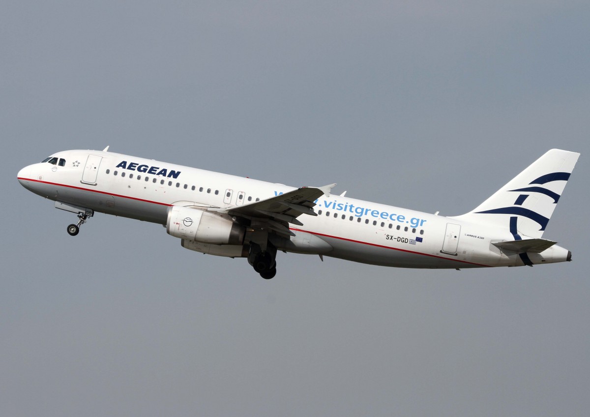 Aegean, SX-DGD, Airbus, A 320-200 (visitgreece.gr - Sticker), 02.04.2014, DUS-EDDL, Dsseldorf, Germany 