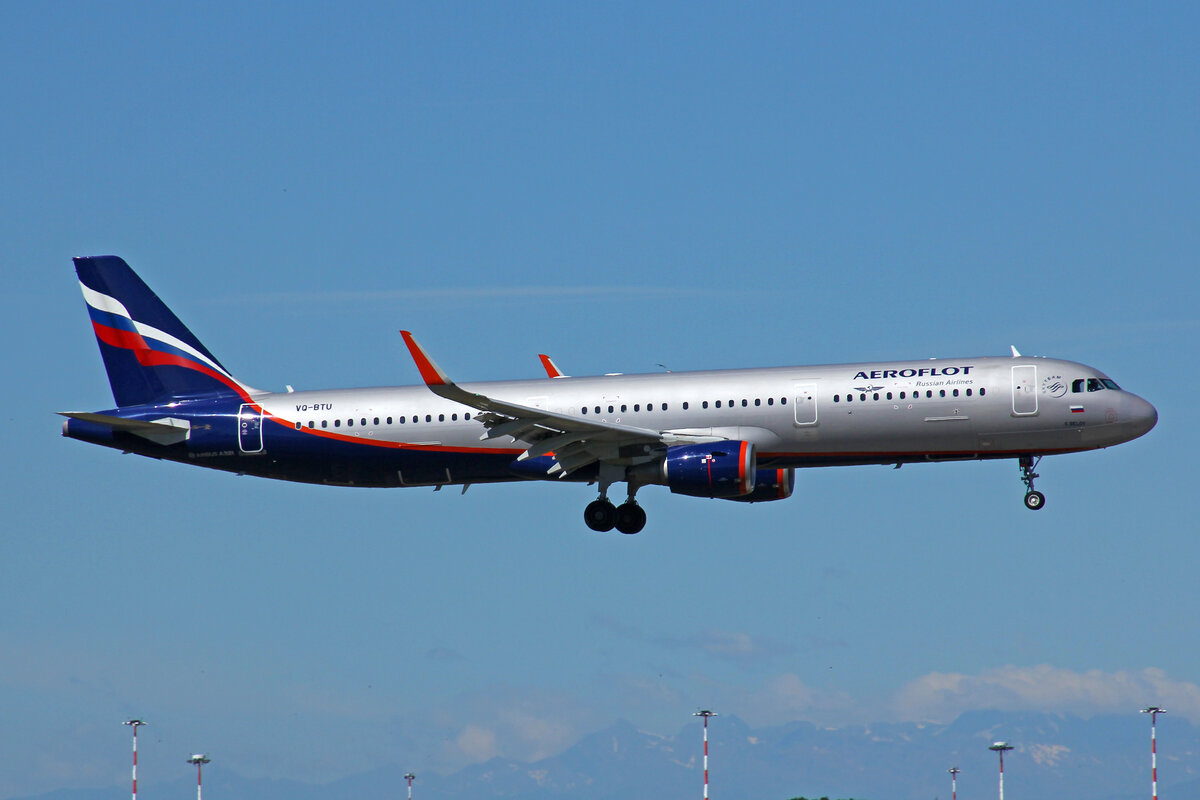 Aeoflot Russian Airlines, VQ-BTU, Airbus A321-211, msn: 8378, 01.Juli 2021, MXP Milano Malpensa, Italy.