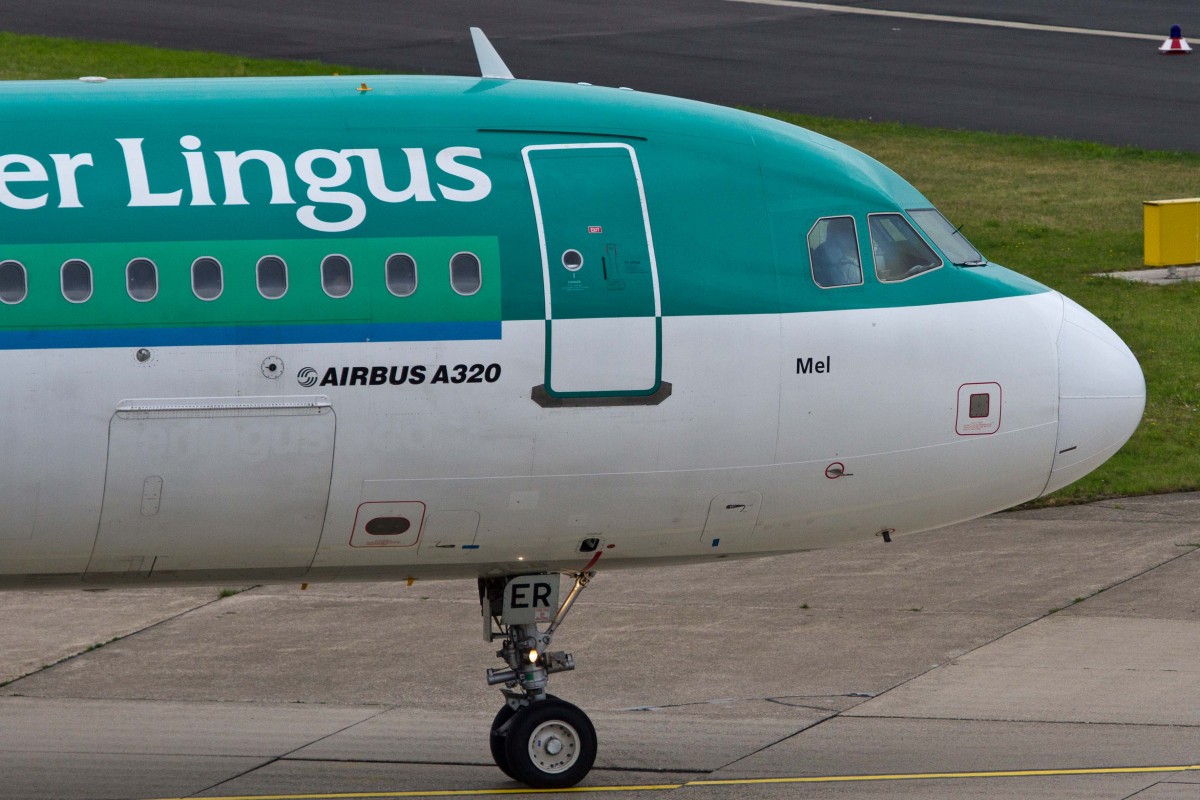 Aer Lingus (EI-EIN), EI-DER  St. Mel - Mel , Airbus, A 320-214 (Bug/Nose ~ gälisch), 27.06.2015, DUS-EDDL, Düsseldorf, Germany