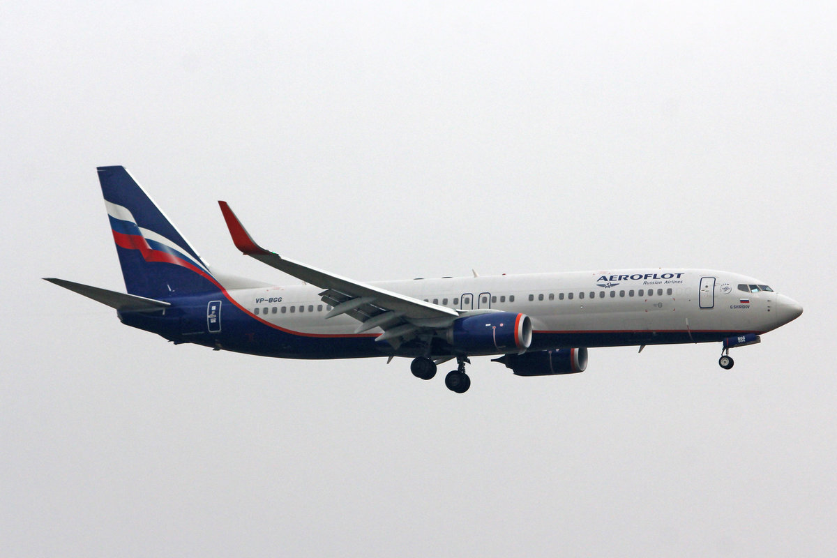 Aeroflot Russian airlines, VP-BGG, Boeing 737-8LJ, msn: 41222/5990,  G. Sviridov , 21.Januar 2019, ZRH Zürich, Switzerland.