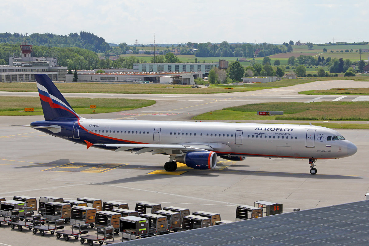 Aeroflot Russian Airlines, VP-BTG, Airbus A321-211, msn: 5790,  K.Stanislavsky , 30.Mai 2015, ZRH Zürich, Switzerland.