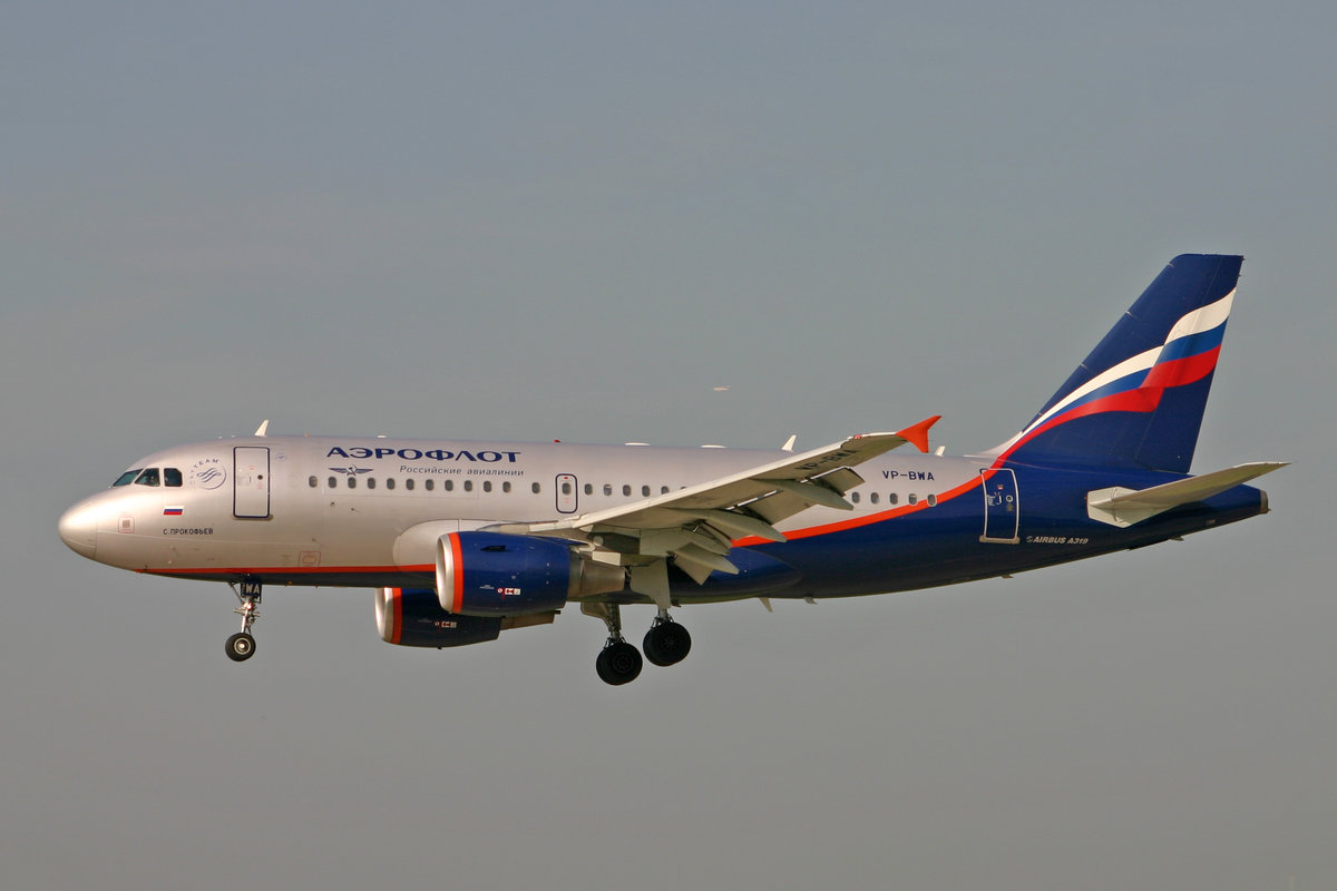 Aeroflot Russian Airlines, VP-BWA, Airbus A319-111, msn: 2052,  Sergei Prokofiev , 25.April 2007, ZRH Zürich, Switzerland.