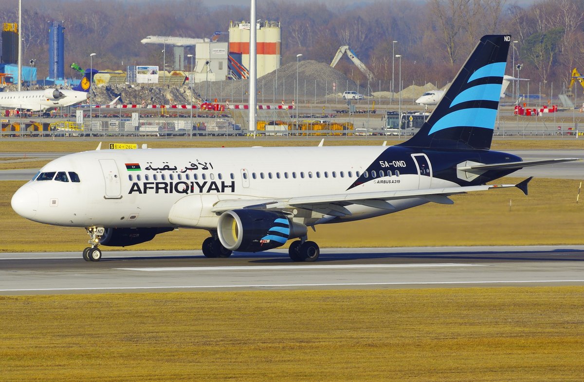 Afriqiyah Airways Airbus A319, 5A-OND, 14.02.2019 München