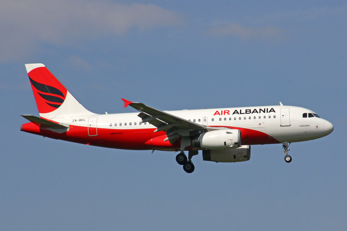 Air Albania, ZA-BEL, Airbus A319-132, msn: 3142, 09.Mai 2020, ZRH Zürich, Switzerland.