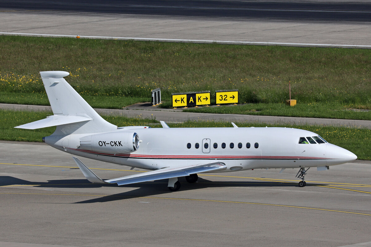 Air Alsie, OY-CKK, Dassault Falcon 2000LXS, msn: 281, 29.Mai 2023, ZRH Zürich, Switzerland.
