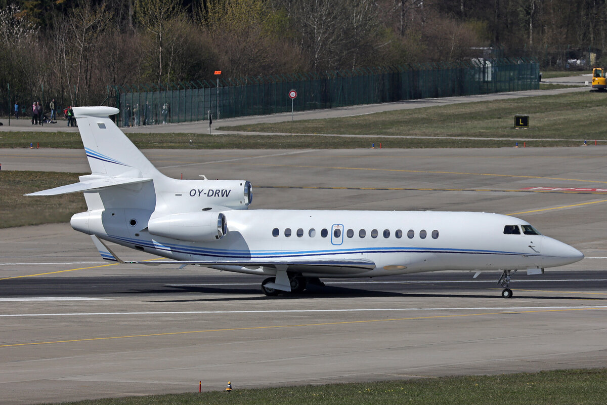 Air Alsie, OY-DRW, Dassault Falcon 7X, msn: 238, 03.April 2026, ZRH Zürich, Switzerland.
