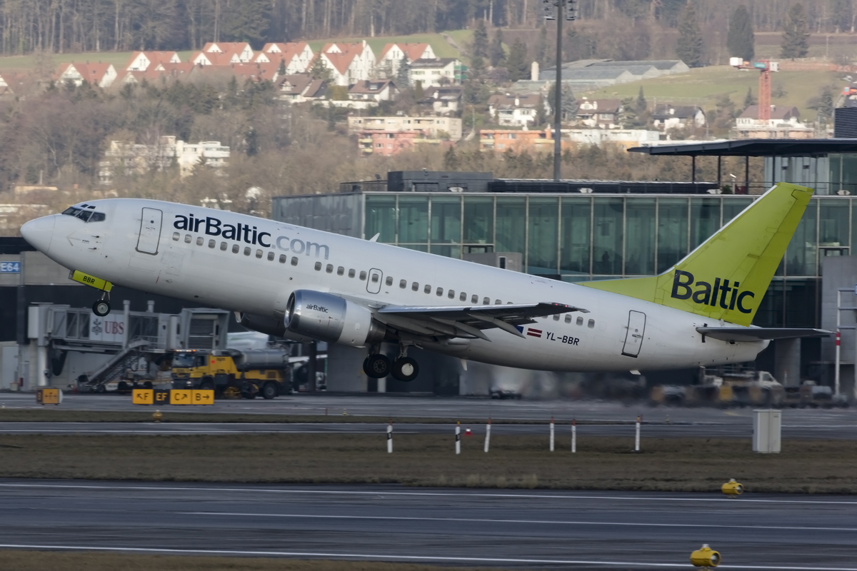 Air Baltic, YL-BBR, Boeing, B737-31S, 23.01.2016, ZRH, Zürich, Switzerland 



