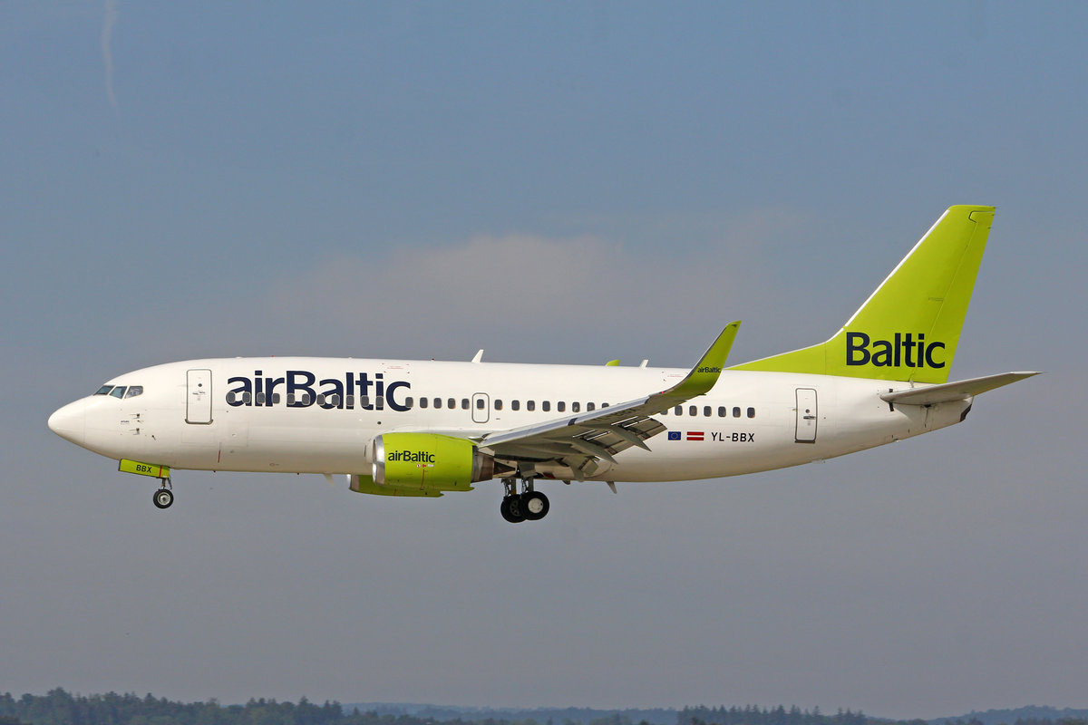 Air Baltic, YL-BBX, Boeing 737-36Q, msn: 30334/3120, 15.Juni 2018, ZRH Zürich, Switzerland. 