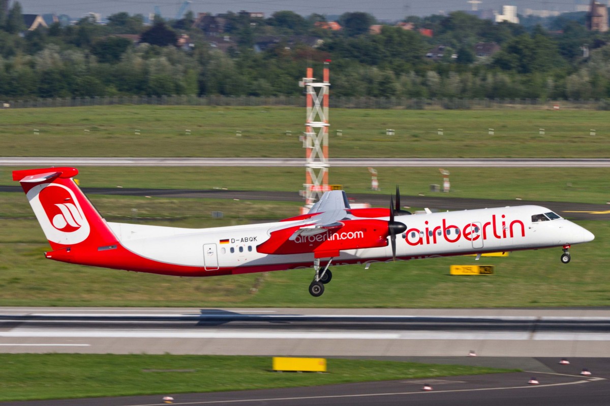 Air Berlin (AB-BER), D-ABQK, Bombardier, DHC-8-402 Q, 22.08.2015, DUS-EDDL, Düsseldorf, Germany 