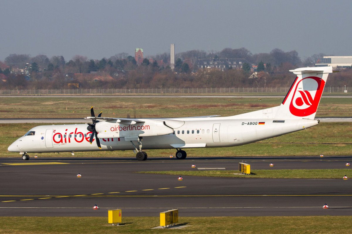 Air Berlin (AB-BER), D-ABQQ, Bombardier, DHC 8-402 Q (ohne-weiße AB-Lkrg.), 10.03.2016, DUS-EDDL, Düsseldorf, Germany