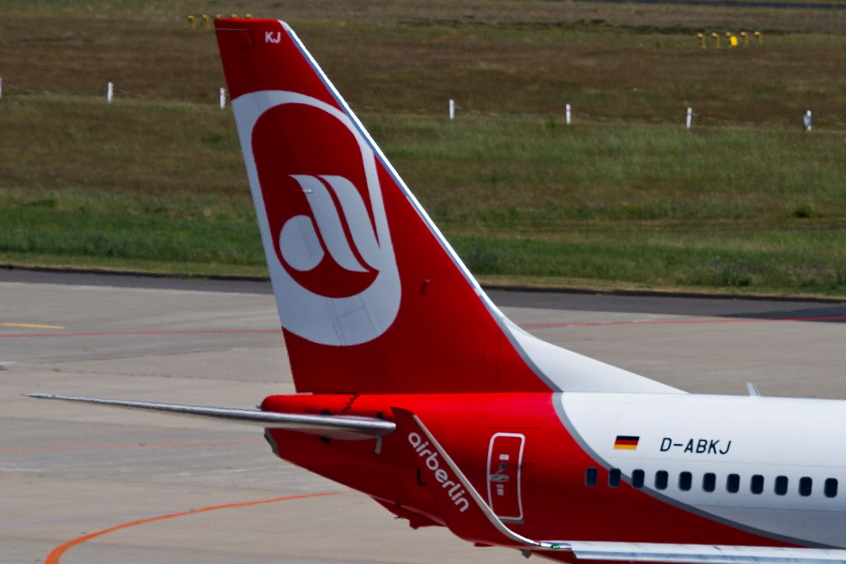 Air Berlin (AB/BER), D-ABKJ, Boeing, 737-86J wl (Seitenleitwerk/Tail), 05.06.2015, CGN-EDDK, Köln-Bonn, Germany
