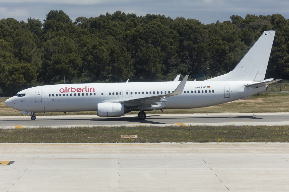 Air Berlin, D-ABAF, Boeing, 737-86J, 24.04.2016, PMI, Palma de Mallorca, Spain 



