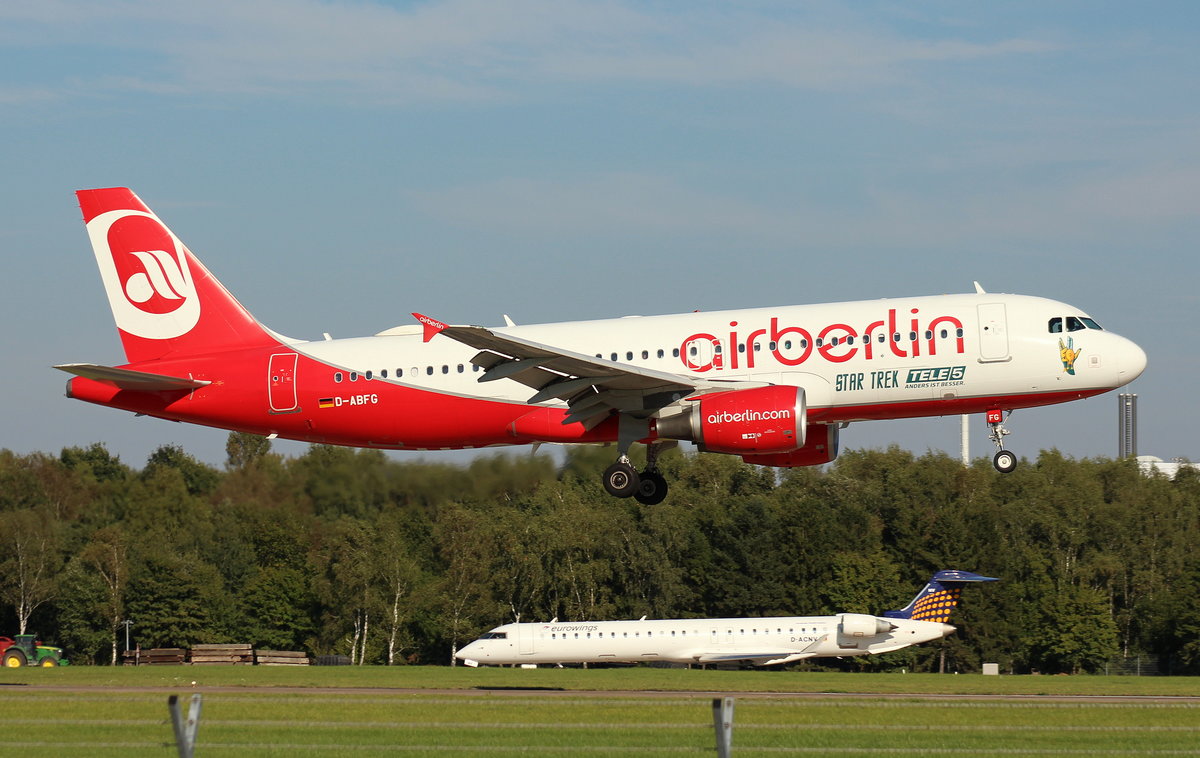 Air Berlin, D-ABFG,(c/n 4291),Airbus A 320-214, 25.09.2016, HAM-EDDH, Hamburg, Germany (Sticker: Star Trek) 