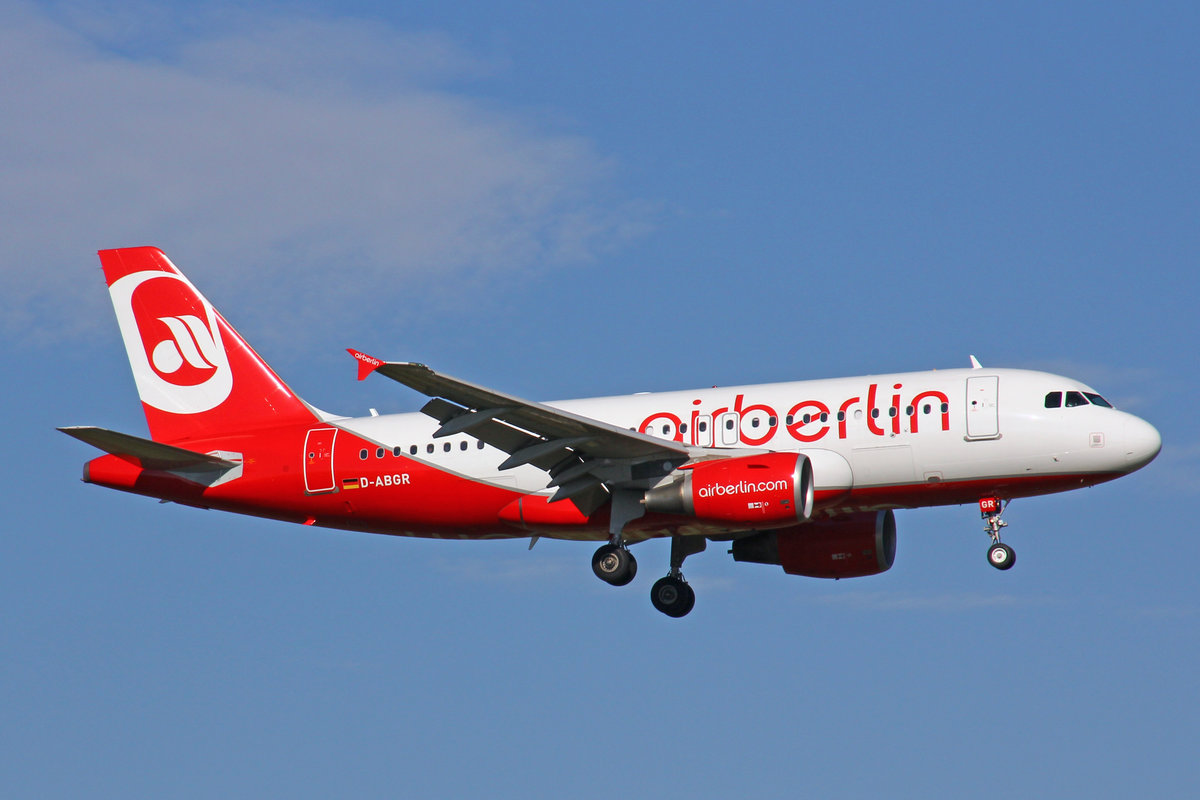 Air Berlin, D-ABGR, Airbus A319-112, 29.September 2016, ZRH Zürich, Switzerland.