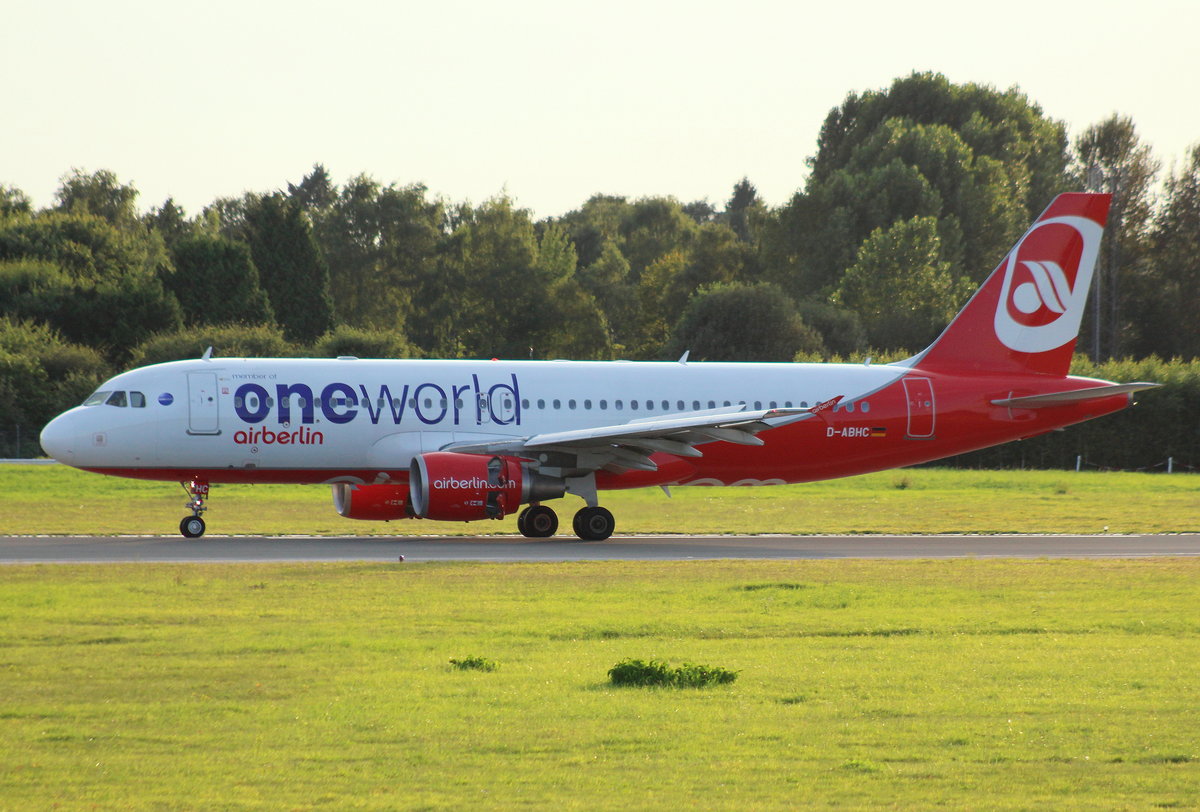 Air Berlin, D-ABHC, MSN 3594, Airbus A 320-214, 23.08.2017, HAM-EDDH, Hamburg, Germany (Oneworld livery) 