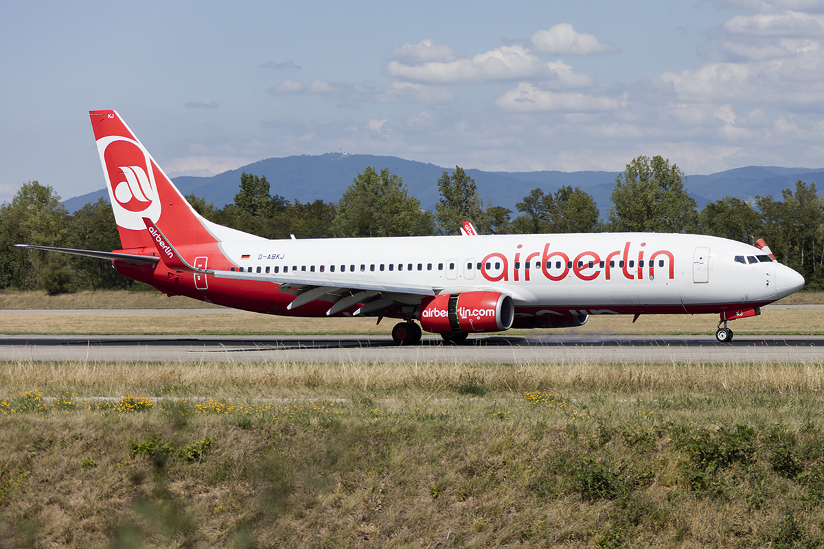 Air Berlin, D-ABKJ, Boeing, B737-86J, 17.07.2017, BSL, Basel, Switzerland 


