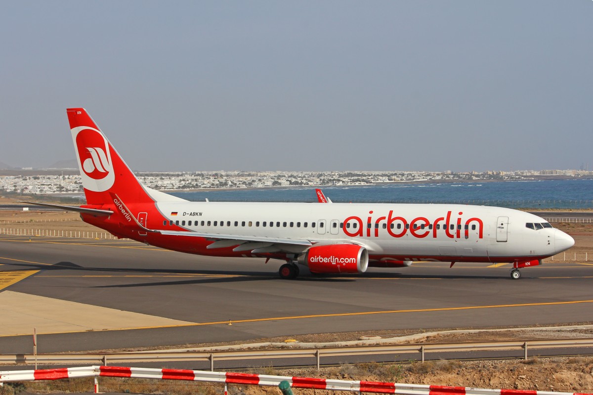 Air Berlin, D-ABKN, Boeing B737-86J (W), 15.Dezember 2015, ACE Lanzarote, Spain.